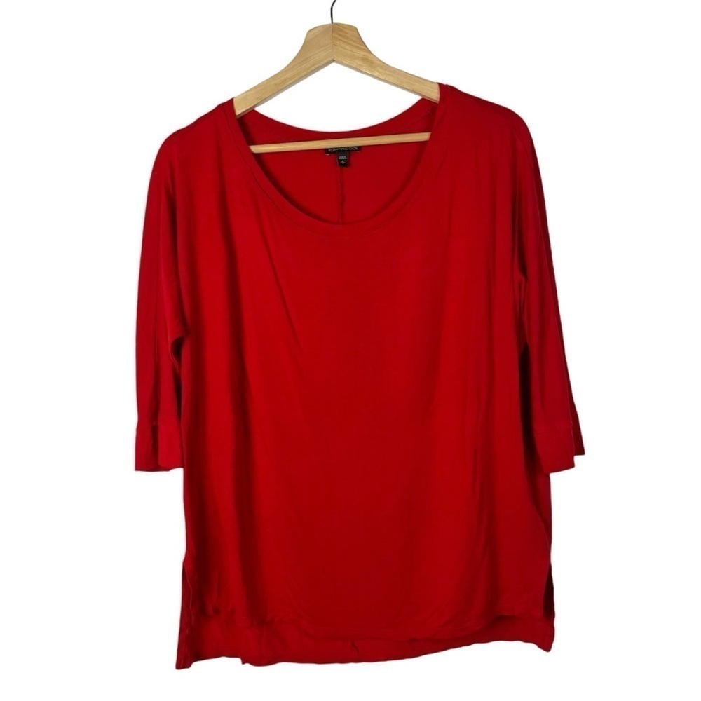 Express Bright Red Scoop Neck Half Sleeve Top‎ S